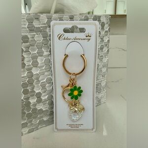 Chloe Accessory Gold and Crystal Strawberry Key Holder